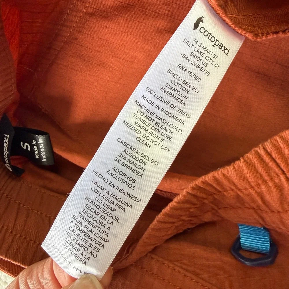 Cotopaxi Salto Ripstop Pants Men Small Rust Orange Slim Fit Hiking Stretch 12547